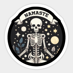 Namaste Skull Sticker